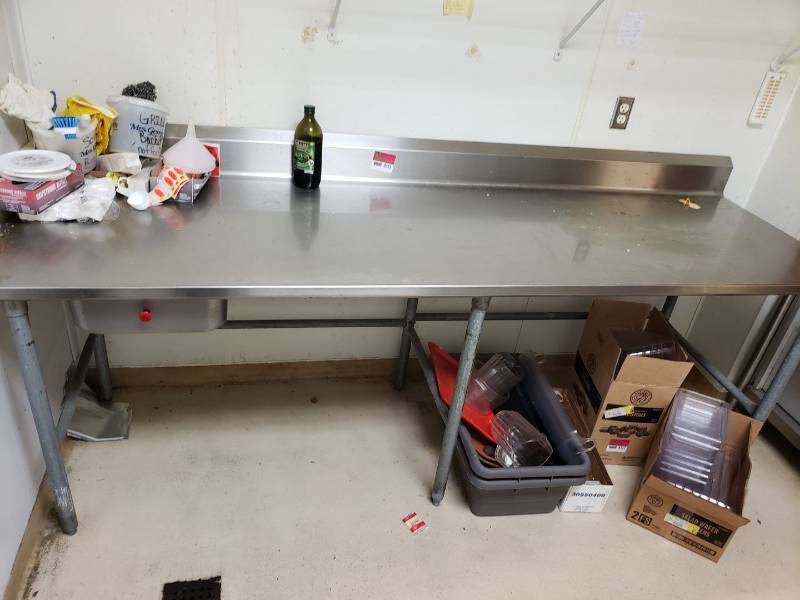lot 8553 image: 96x30 stainless steel table