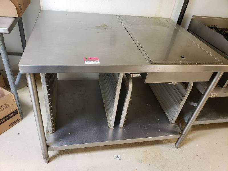 lot 8556 image: Stainless donut glazing table
