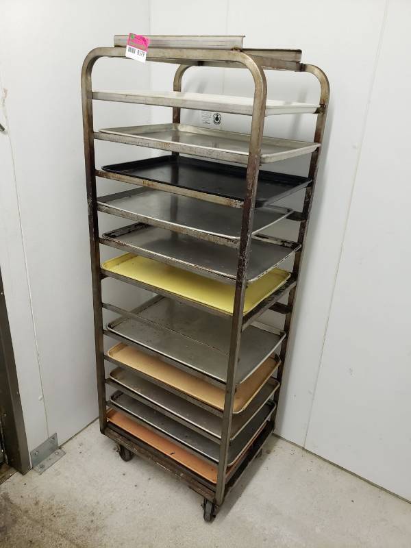 lot 8579 image: stainless sheet pan rack