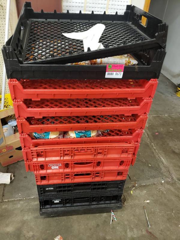 lot 8673 image: bread racks on dolly