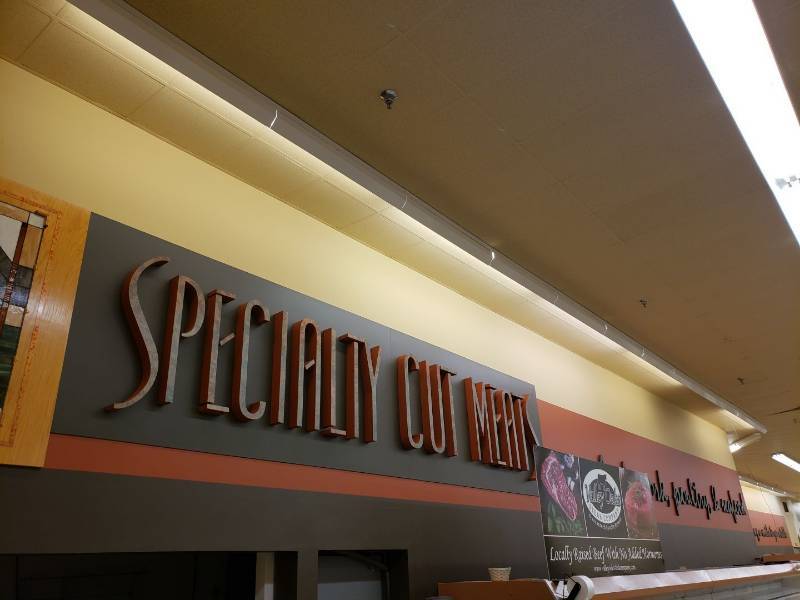 lot 8695 image: meat signage on wall