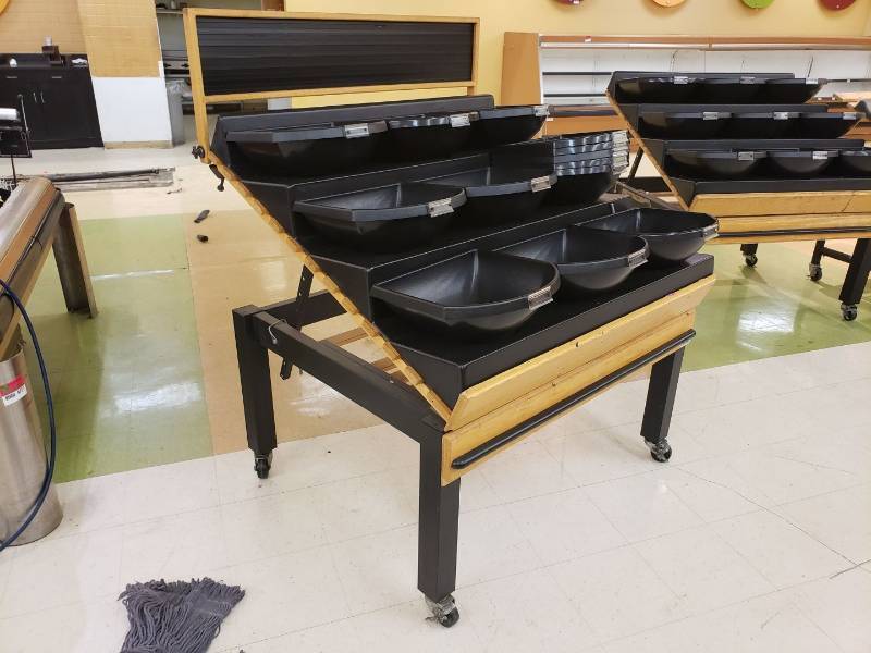 lot 8790 image: Kason wooden produce display