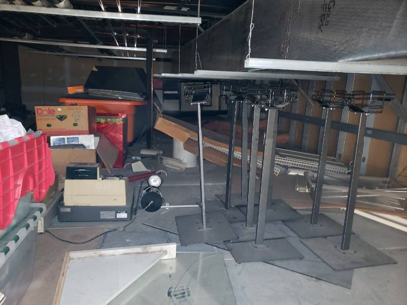 lot 8797 image: contents on top of walk in milk cooler
