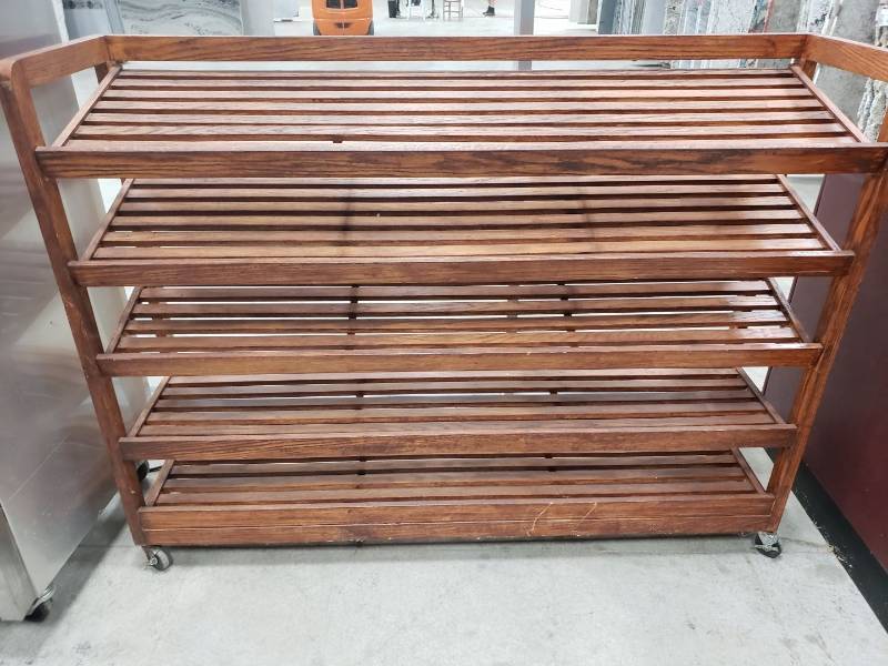 lot 8830 image: Oak wooden display cart