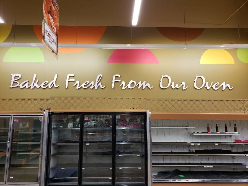 lot 2221 image: Baked fresh from our oven sign
