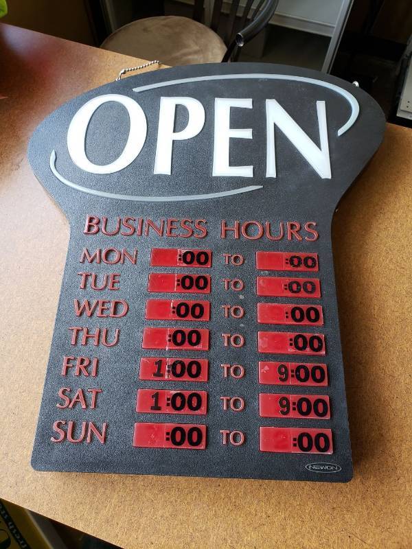 lot 2245 image: Hanging open sign