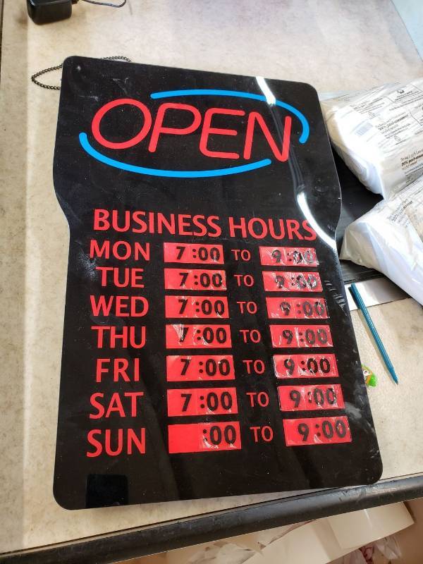 lot 2267 image: Lighted open sign