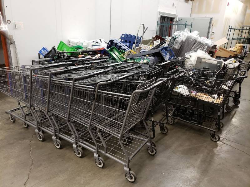 lot 2340 image: (36) shopping carts and contents in carts