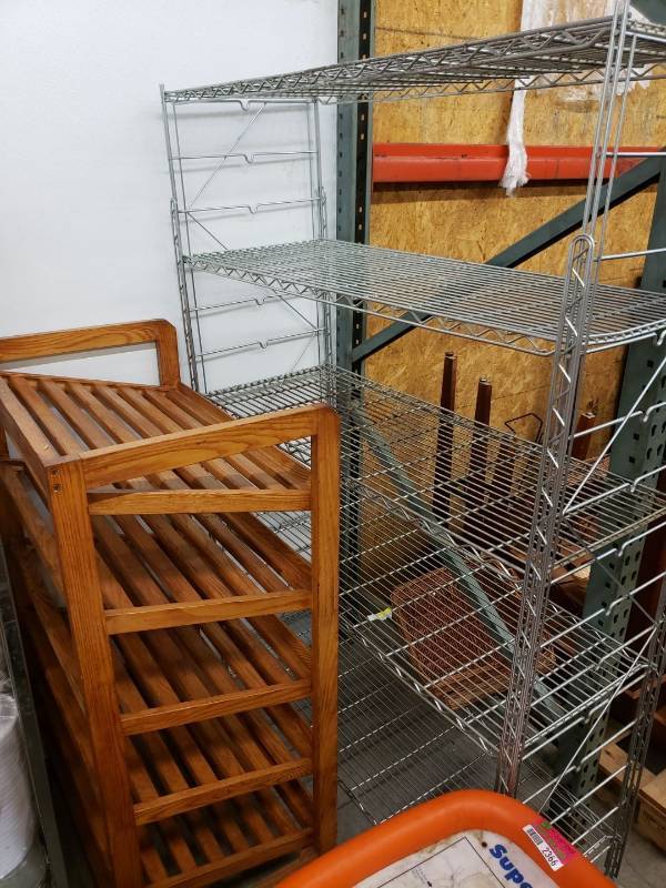 lot 2368 image: metal and wood racks