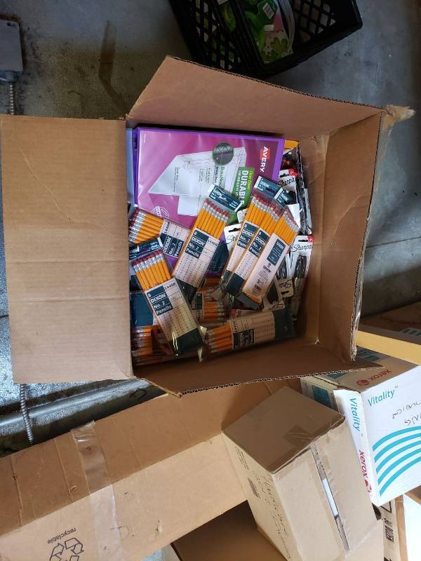 lot 2388 image: Back to school special box of supplies