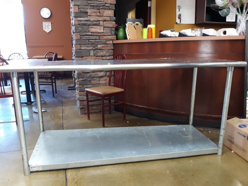 lot 2500 image: Stainless Steel Work Table with 1 Shelf 72x30x34