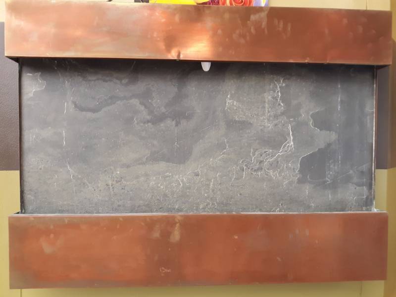 lot 2504 image: Lighted Waterfall - Slate & Copper 48x31x26