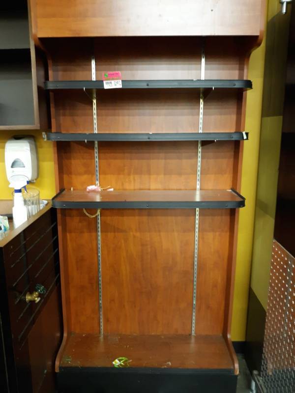 lot 2507 image: Wood Display with 4 Shelves 39x78x14