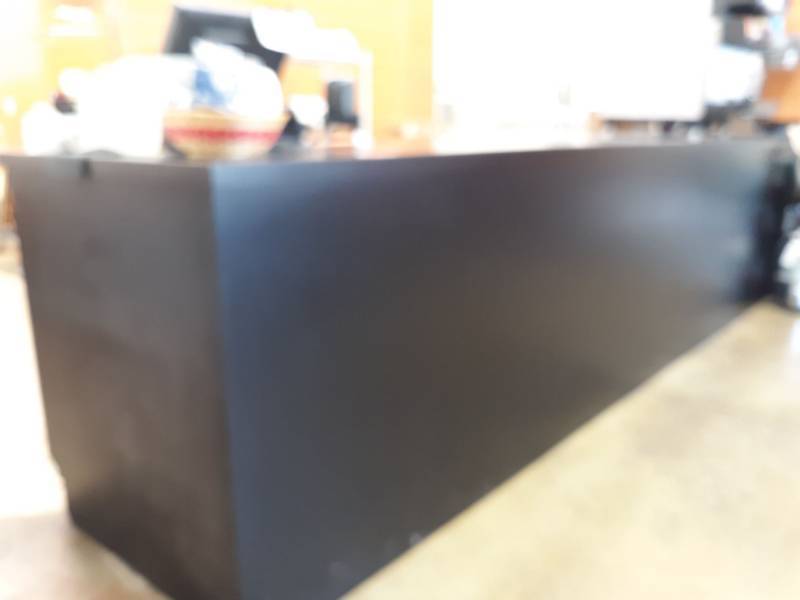 lot 2525 image: Checkout Counter Black Laminate Top 171x36x38