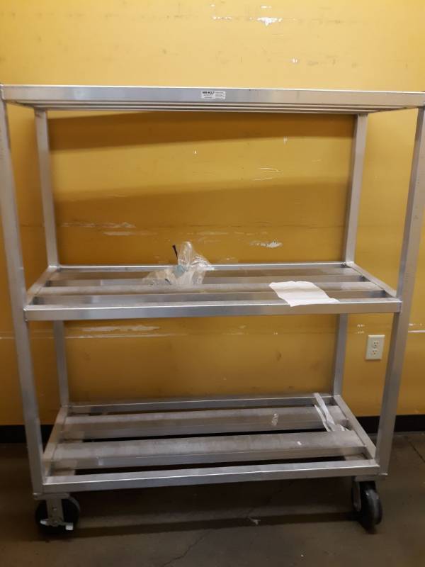 lot 2604 image: Rolling 3 Shelf Dunnage Rack 20x48x58