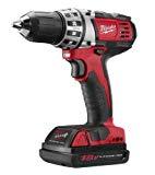 lot 860 image: Milwaukee Tools 2601-22 M18&trade Compact DrillDriver Kit 18 Volt 7.75 Inch Length x 12 Inch Chuck 425 Inch-lb Torque Redlithium&trade Battery