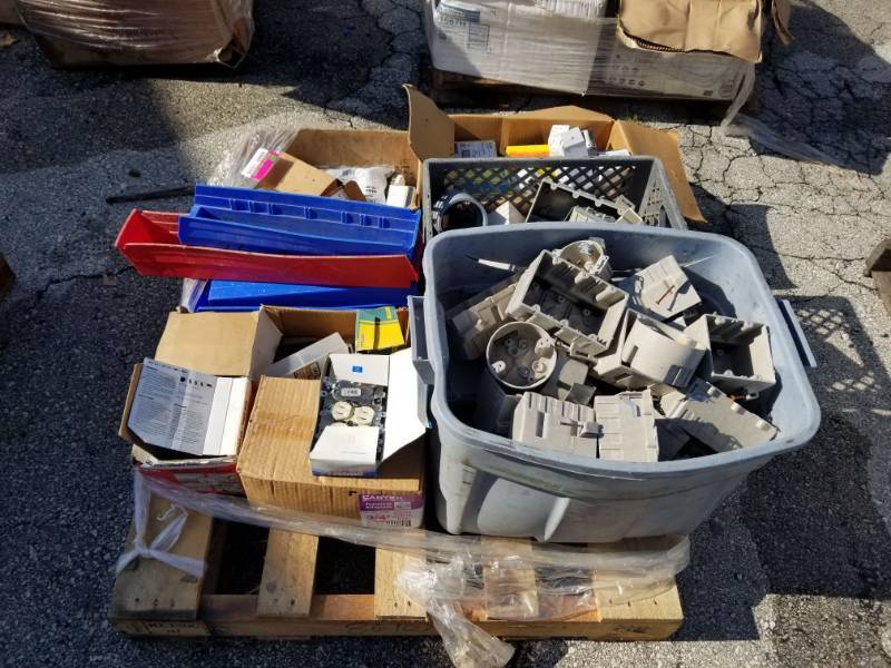 lot 1028 image: Outlet Switches, Electrical Boxes, and Various Items