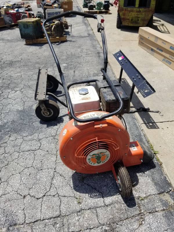 lot 1126 image: Billy Goat Blower and Cart For Zero Turn Mower