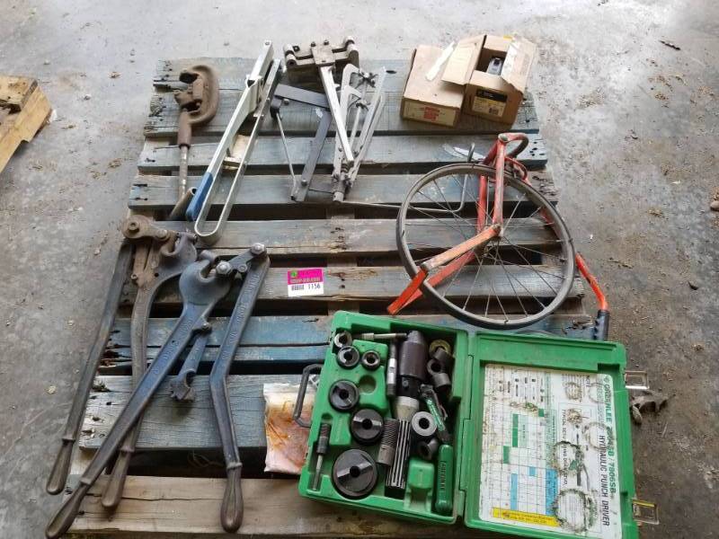 lot 1156 image: Greenlee Hydraulic Punch Driver, Whitney Hand Punch and More