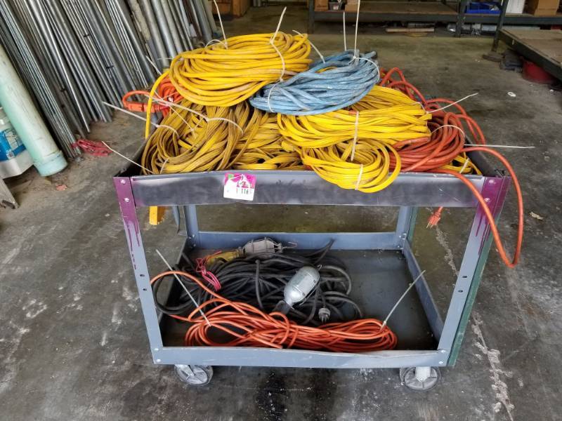 lot 1165 image: Electrical Cords and Metal Cart