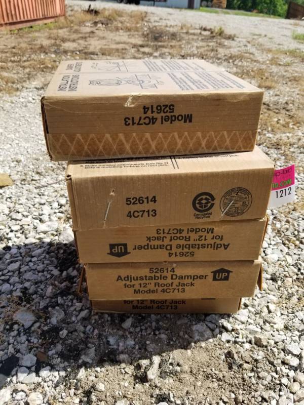 lot 1212 image: 5 Adjustable Dampers for 12in Roof Jack