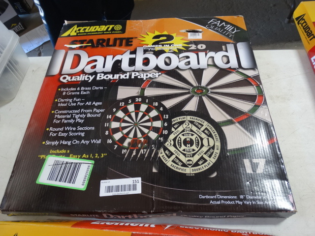 lot 151 image: Accudart dart board. 2 games in one.