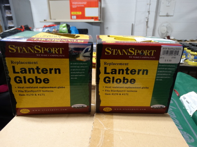 lot 266 image: 2 Stansport replacement lantern globes.