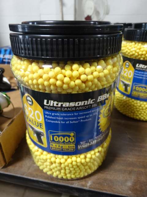 lot 353 image: 10,000 ultrasonic airsoft bbs with bonus colt 25 new.