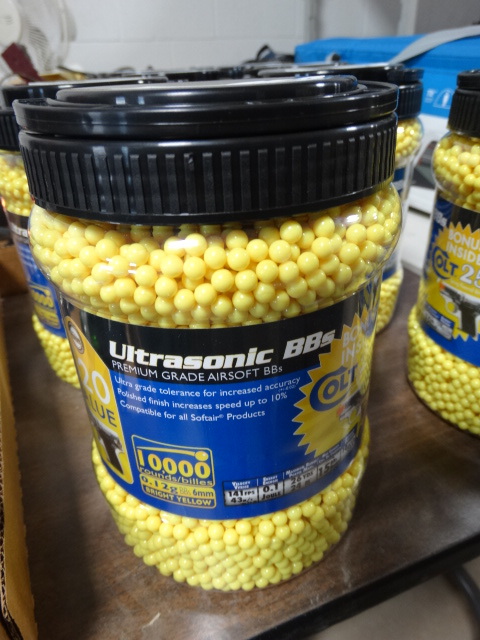lot 354 image: 10,000 ultrasonic airsoft bbs with bonus colt 25 new.