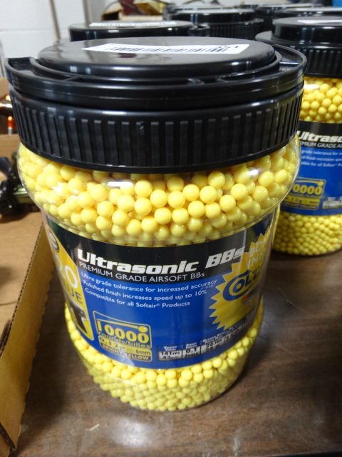 lot 357 image: 10,000 ultrasonic airsoft bbs with bonus colt 25 new.