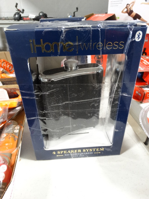 lot 374 image: IHome wireless bluetooth winston 4 speaker system desguised as flask.