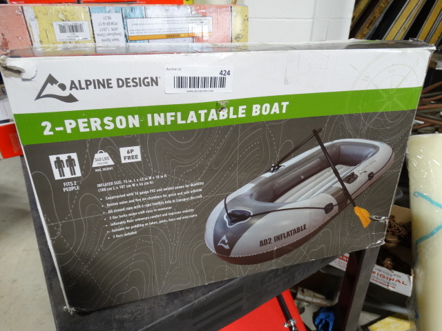 lot 424 image: Alpine design 2 person inflatable boat.