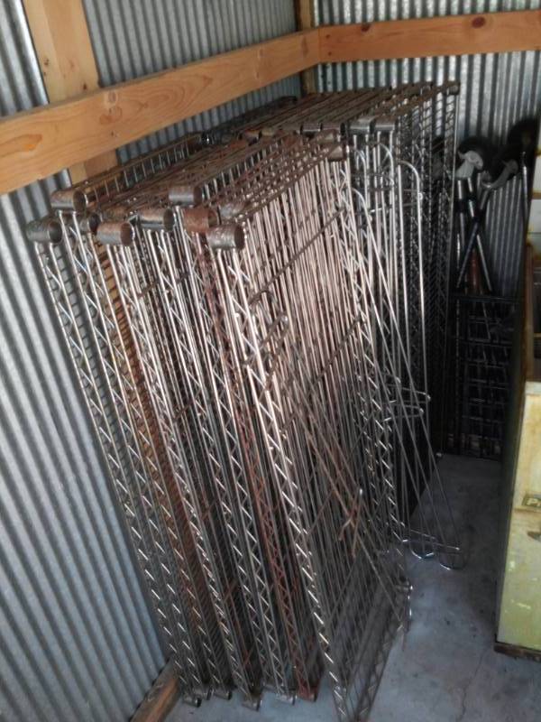 lot 6702 image: Lot of Metro Racking will make 6 with 3 Shelves Each Some have Casters