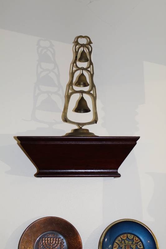 lot 1079 image: Dark Cherry Wood Shelves