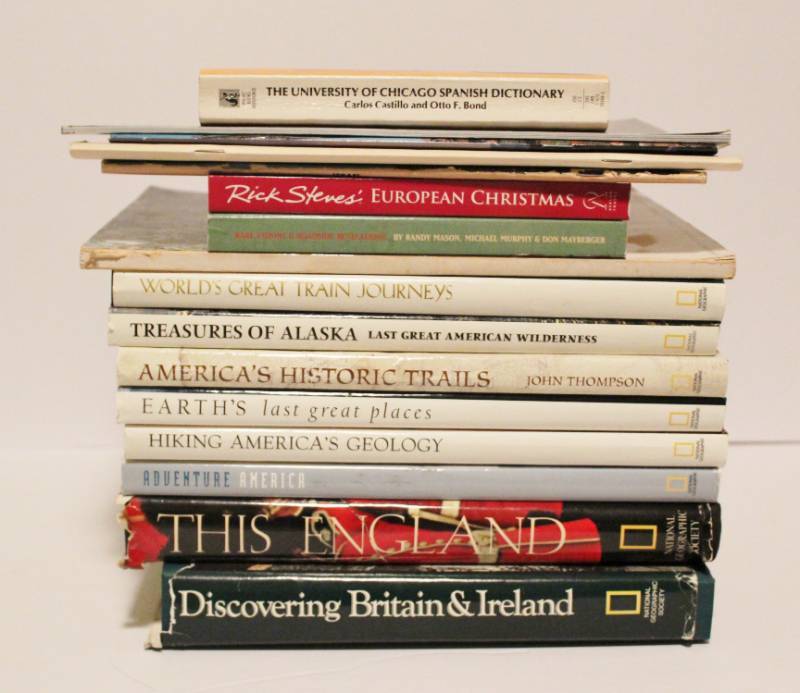 lot 1140 image: Large lot of 17 books on worldwide travel - England, Ireland, Great train journeys, Adventure America, Earths Last Great Places and much more