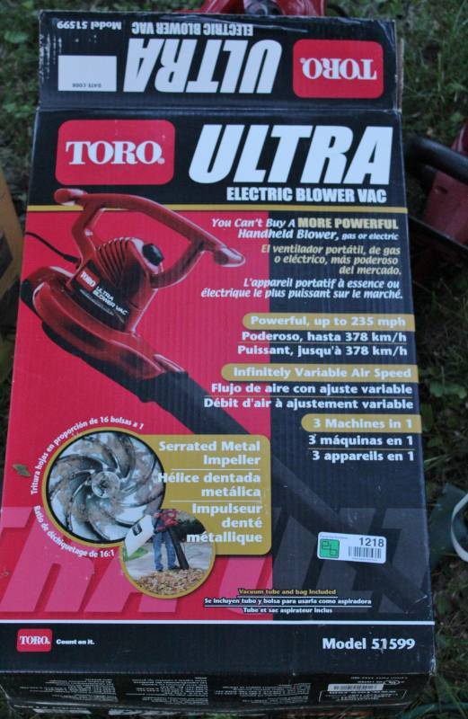 lot 1218 image: Toro blower vac, Craftsmen hedge trimmer