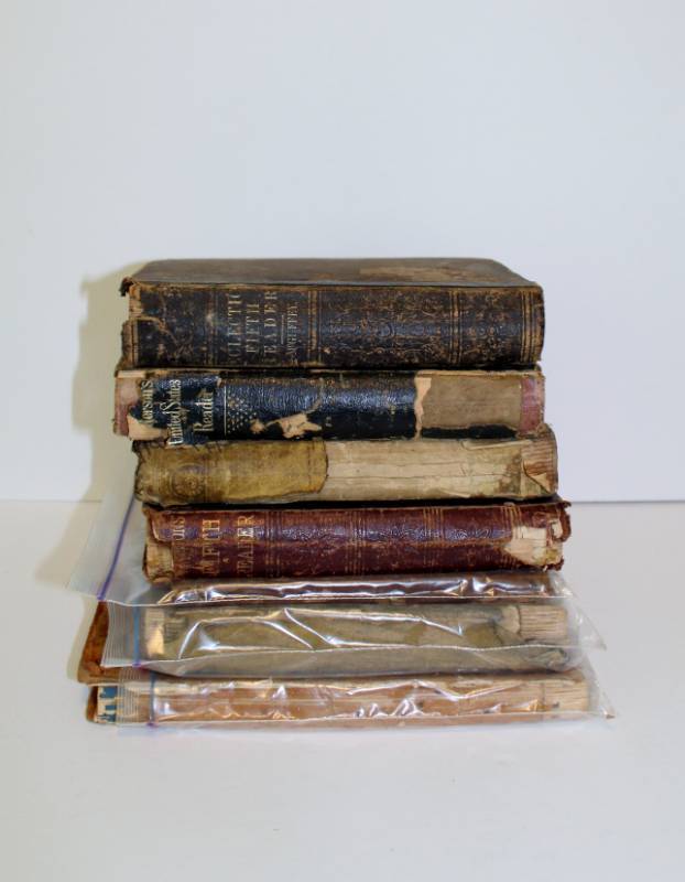 lot 1151 image: Antique Victorian Era educational books lot of 7 books