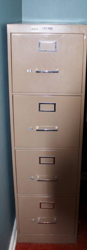 lot 1159 image: 4 drawer metal filing cabinet