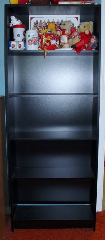 lot 1171 image: Black bookcase 27 w x 69 t x 10 d