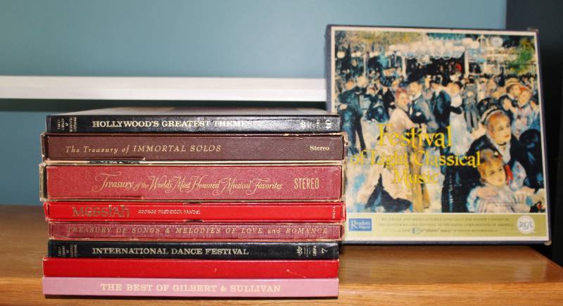lot 1180 image: 9 boxed LP record sets - Hollywoods Greatest Themes, Treasury of Songs & Melodies of Love and Romance, The Treasury of Immortal Solos and more...