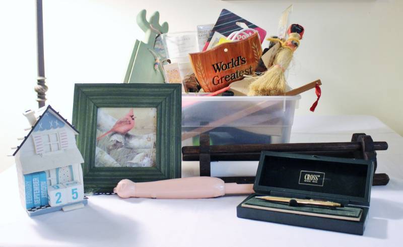 lot 1402 image: Box of miscellaneous items including a new Cross Pen.