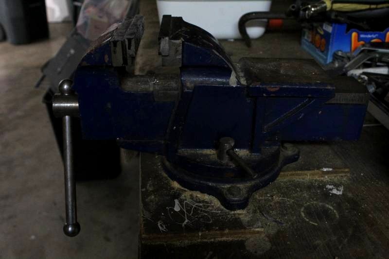 lot 1444 image: Bench Vice - Heavy Duty with attached Work Bench