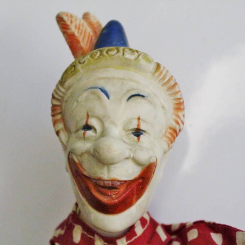 lot 1401 image: Vintage Scoopy clown Hand Puppet, Lucky Horseshoe and much more