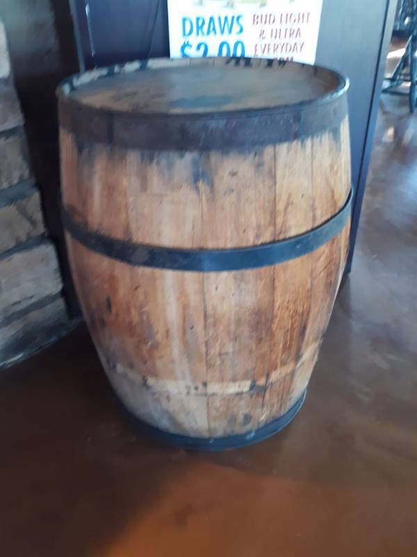 lot 1501 image: Decorative Wood Barrel
