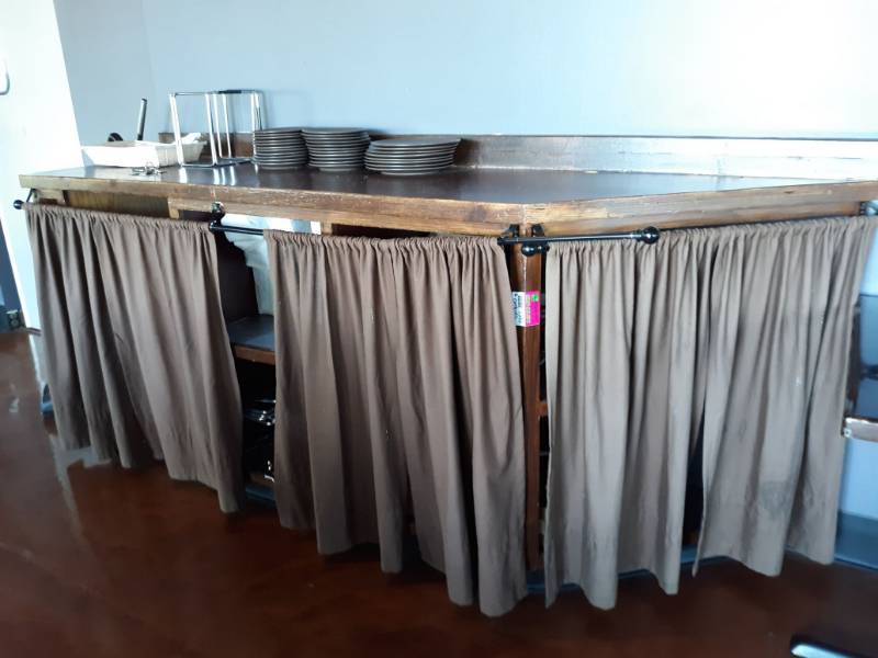 lot 1545 image: Bar Height Counter with curtain