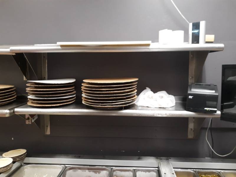 lot 1574 image: 2 Stainless Steel Hanging Shelves 36x12