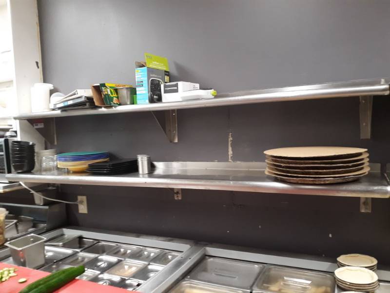 lot 1575 image: 2 Stainless Steel Hanging Shelves 84x12
