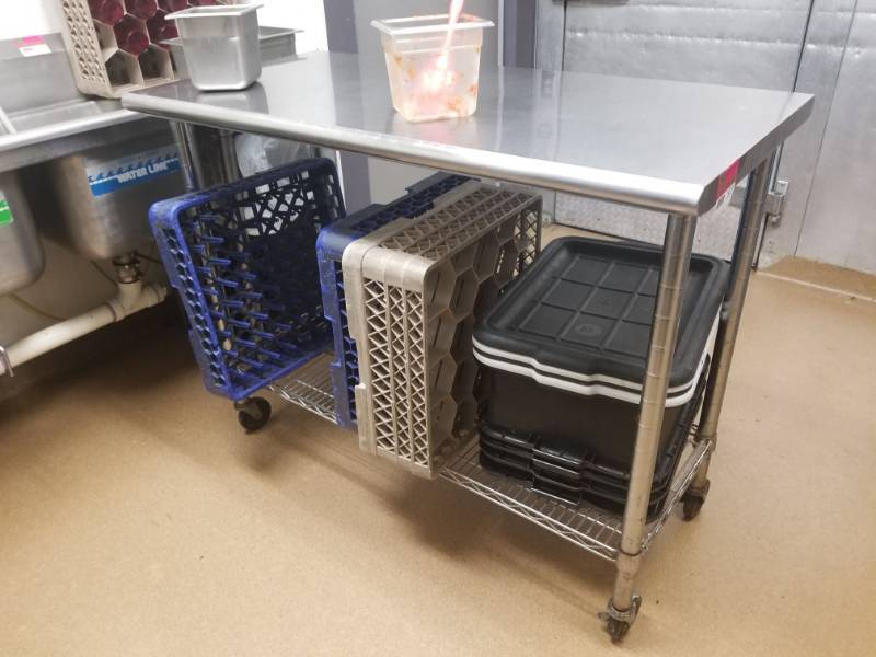 lot 1577 image: Stainless Steel Rolling Table