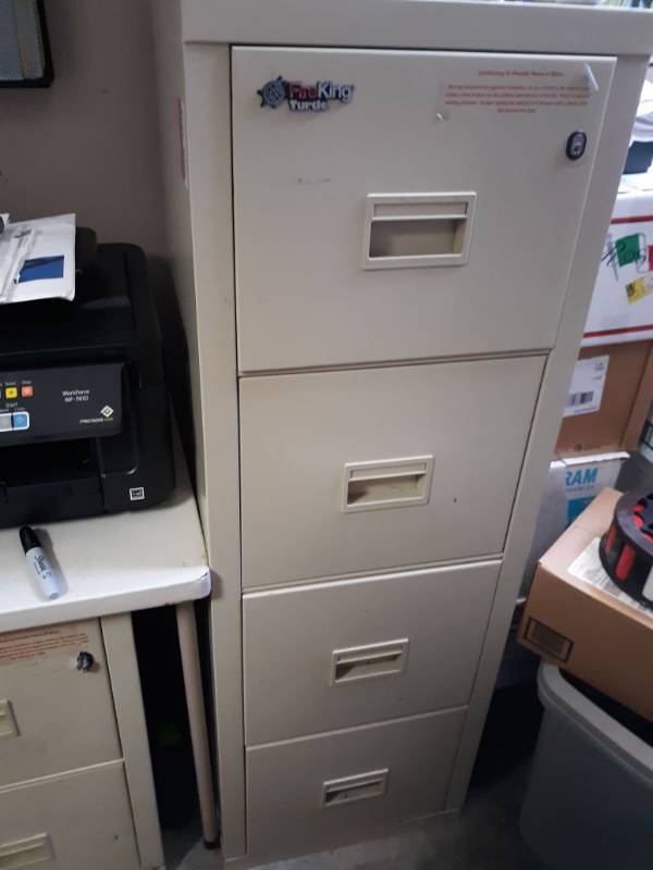 lot 1616 image: FireKing Turtle File Cabinet