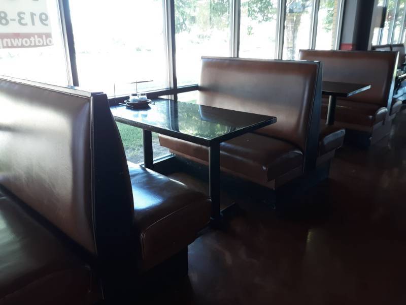 lot 1544 image: Brown Vinyl and Wood Booths